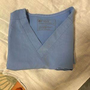 Figs Scrub Top (hospital blue) Medium